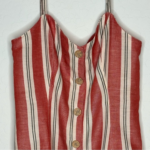 Urban Outfitters Sleeveless Red Striped Button Front Dress Size S/P - Picture 5 of 10